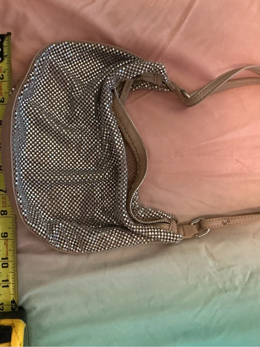 Forever 21 Rhinestone Silver Crystal Mesh Shoulder Bag NWOT